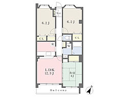 シュテル豊 3LDKの間取図画像