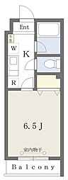 メゾンモンドール 1Kの間取図画像