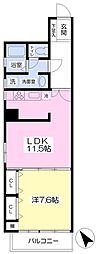 音羽ピネハイム 1LDKの間取図画像
