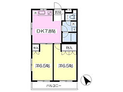 サンライズマンション5 2DKの間取図画像