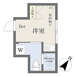 フルセイル柴又 3階ワンルームの間取り