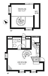 ダイチアパートメント南小岩 4階1LDKの間取り