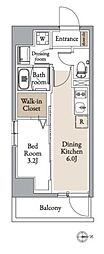 グランカーサ住吉II 1DKの間取図画像