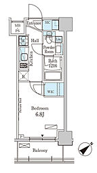 PARKAXIS大塚ガーデンスクエア 1Kの間取図画像