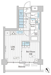 パークアクシス門前仲町テラス 1LDKの間取図画像