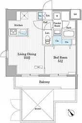 パティオスクエア御茶ノ水 1LDKの間取図画像