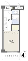 ドゥ・モリオビル ワンルームの間取図画像