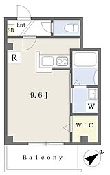 メゾンドマナー東麻布 2階ワンルームの間取り
