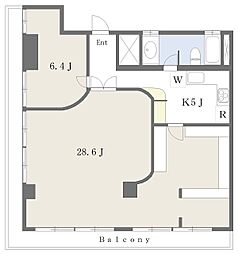 秀和六本木レジデンス 2Kの間取図画像