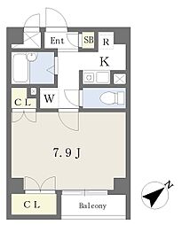 グリーンハウス 1Kの間取図画像