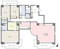 グラン・アクス深沢 6階3LDKの間取り