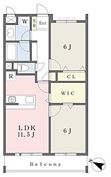 エスペスーラ市野倉 2LDKの間取図画像