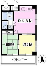 オーティーマンション 2DKの間取図画像