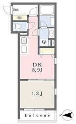 ReveResidence白金台3 1DKの間取図画像