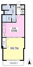 日光マンション 1DKの間取図画像