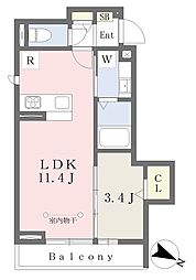 Ａｎｇｅｌｉｔｏ 3階1LDKの間取り