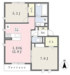 ラ・ブリエ 2LDKの間取図画像