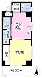 エクセル・M 1DKの間取図画像