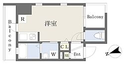 グランアセット武蔵小金井 ワンルームの間取図画像