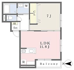 メゾン・デ・タブロー 1LDKの間取図画像
