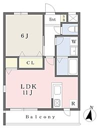 GreenBell南町 1LDKの間取図画像