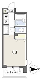 第6秋本ビルスカイヒルズ武蔵野 1Kの間取図画像