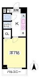 武蔵野ヒルズ 1Kの間取図画像