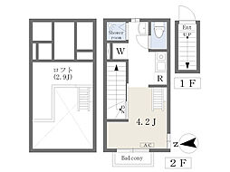 イルヴィアーレ東小金井 ワンルームの間取図画像