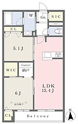 PalaisFleurDaisy 2LDKの間取図画像