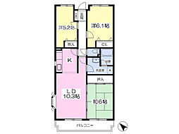 プリマベーラ多摩川台 2階3LDKの間取り