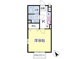 クレール21 1階1Kの間取り