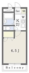 サンヒルズ21 1Kの間取図画像