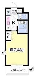 ミルトニアめじろ台 1Kの間取図画像