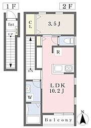ジェスメゾン青梅 1LDKの間取図画像