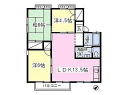 クレストA 3LDKの間取図画像