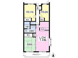 メゾンラフィーネ 3LDKの間取図画像