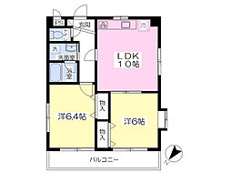 パティオハイム 2LDKの間取図画像
