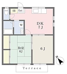 サンジュネス 2DKの間取図画像