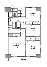 カサヴェール八王子 3LDKの間取図画像