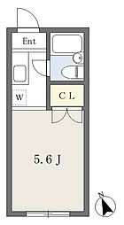 エムハイツ ワンルームの間取図画像