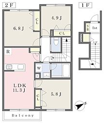 Ｍａｉｓｏｎ　ｒｕｋｉｏ 2階3LDKの間取り