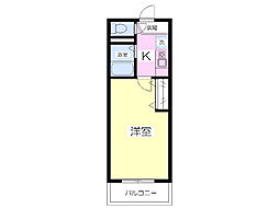 ジュールエスト新英 3階1Kの間取り