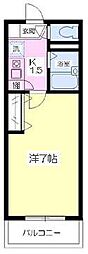 ジュールエスト新英 4階1Kの間取り