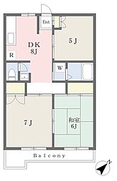 レヂデンス上砂 3DKの間取図画像