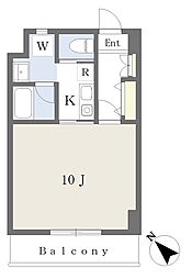 ガーデンビュー石神C聖蹟 1Kの間取図画像