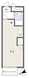 エスポワール宮崎 ワンルームの間取図画像