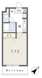ベルジュハイツ 1Kの間取図画像
