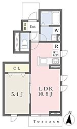 チコリ 1LDKの間取図画像