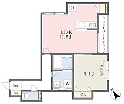(仮)昭島市中神町PJ 1LDKの間取図画像