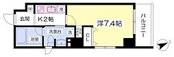 シアリーガーデン 3階1Kの間取り